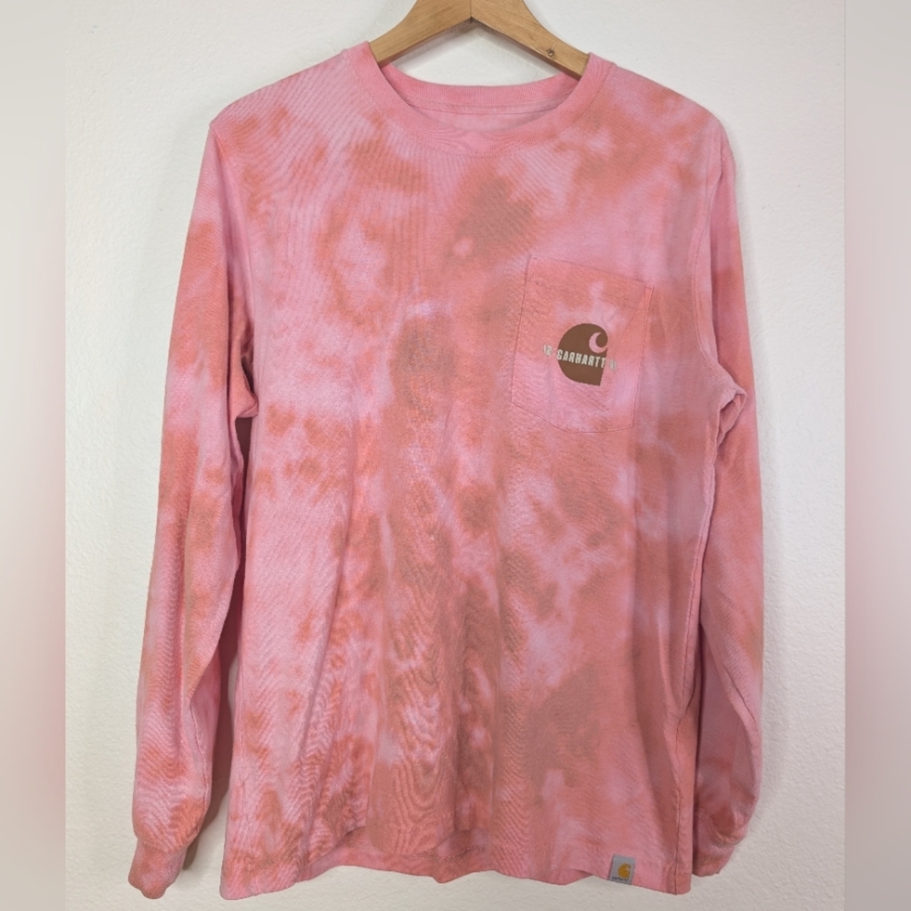 Carhartt Pink Tie Dye Shirt, Women's Long Sleeve